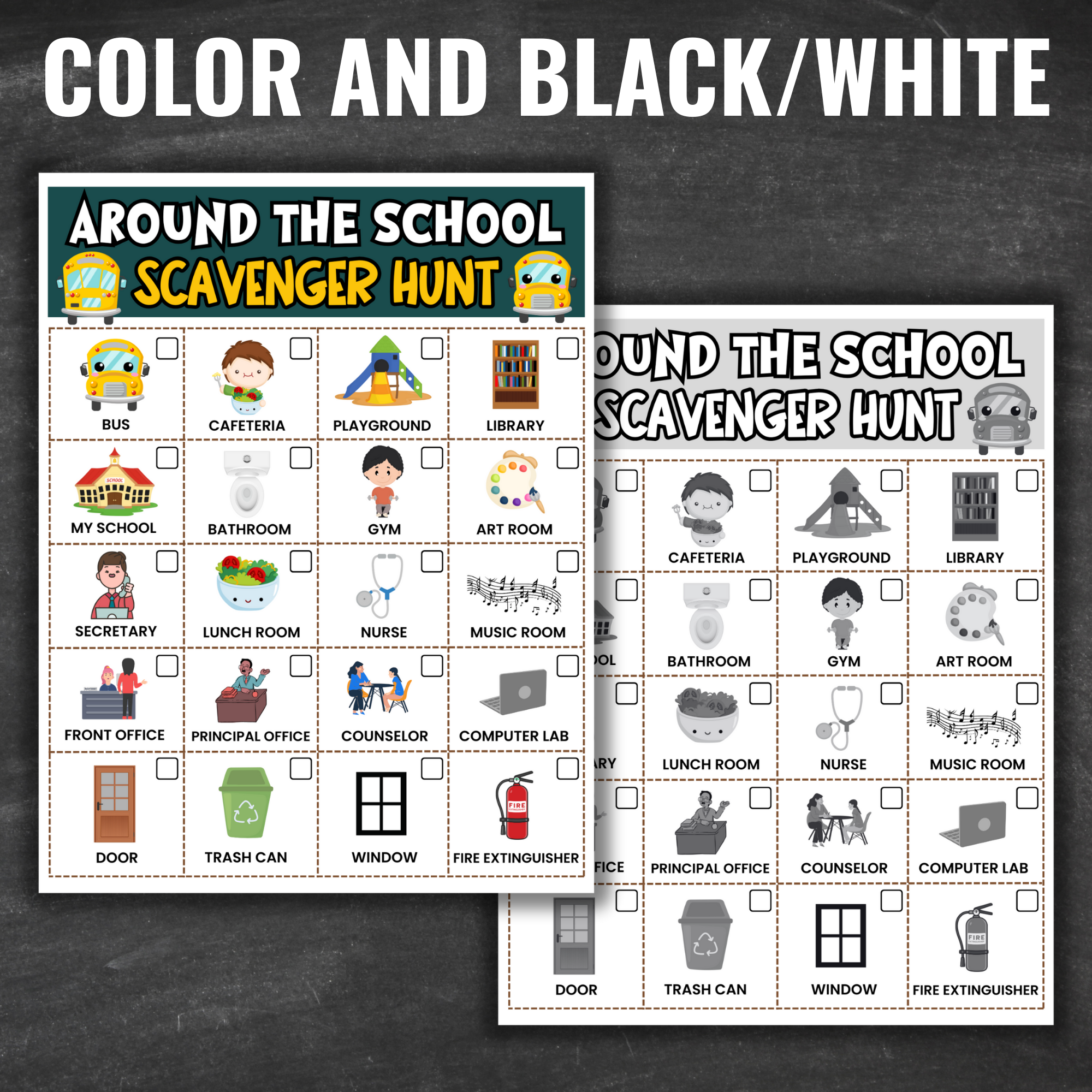 Classroom Scavenger Hunt (Editable)