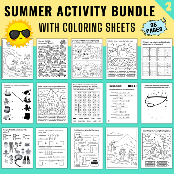 35 Summer Kids Activities Bundle