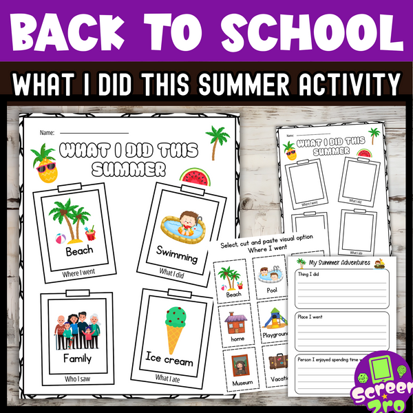 What Did You Do This Summer Activities