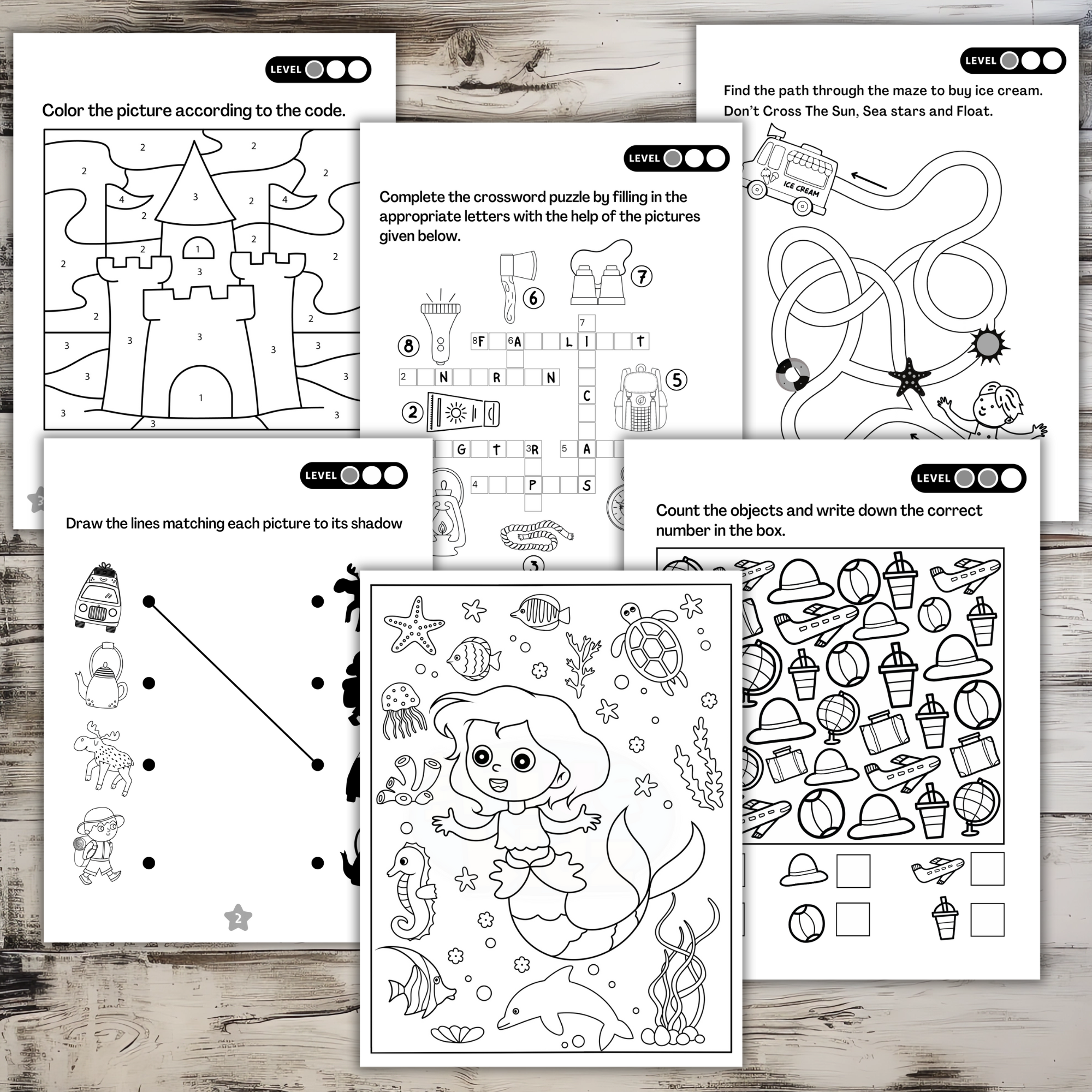 25 Summer Kids Activities Maze Coloring Pages Puzzles